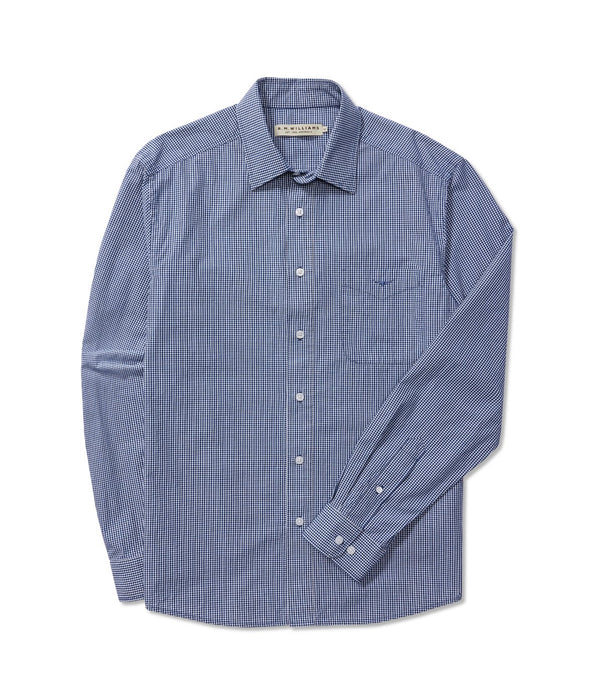 R.M.Williams - Mens - Classic L/S Check Shirt - Navy/White