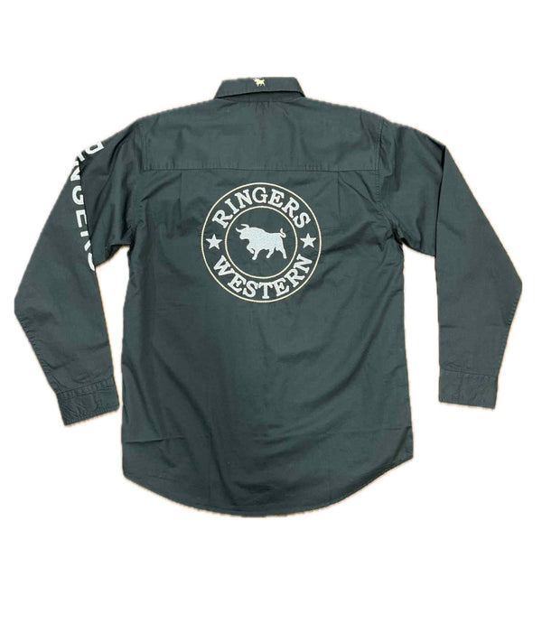 Ringers Western - Mens - Hawkeye Full Button Shirt -Charc/DarkSnd