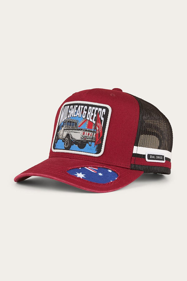 Ringers Western - Cap - Trucker - Mud Sweat Beers - Maroon