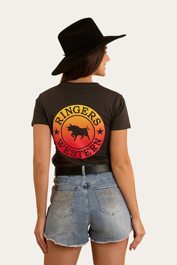 Ringers Western - Womens - Signature Bull Classic Tee -CharcoalFade