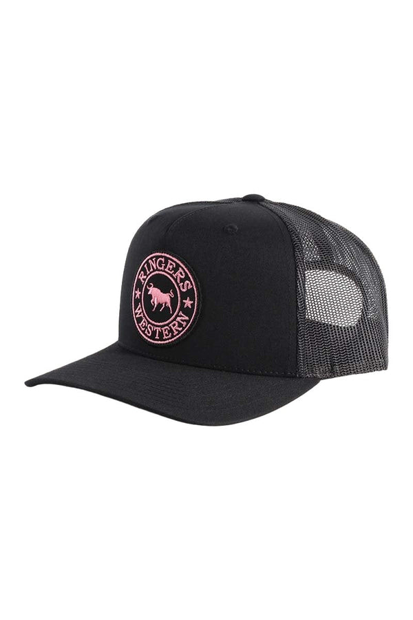 Ringers Western - Cap - Trucker - BlackBlack/PinkPatch