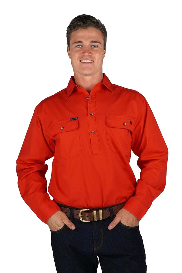 Ringers Western - King River Half Button Shirt - Red