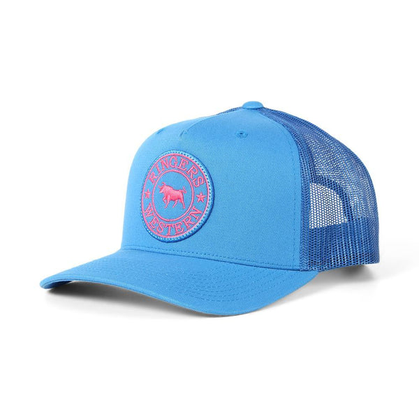 Ringers Western - Cap - Trucker - Blue/Blue Pink Patch