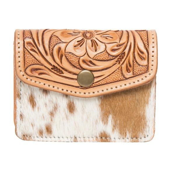 The Design Edge - Cowhide Tooled Chile Coin Purse - Tan