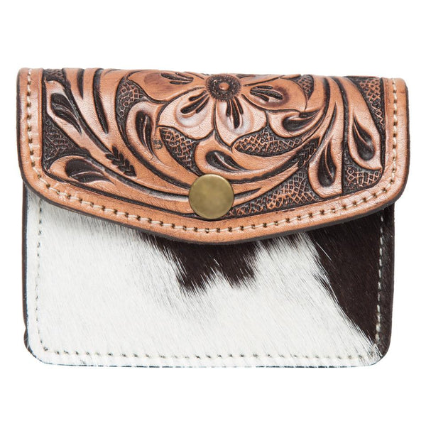 The Design Edge - Cowhide Tooled Chile Coin Purse - Brown