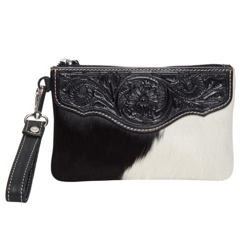 The Design Edge - Cowhide Tooled Para Clutch - Black