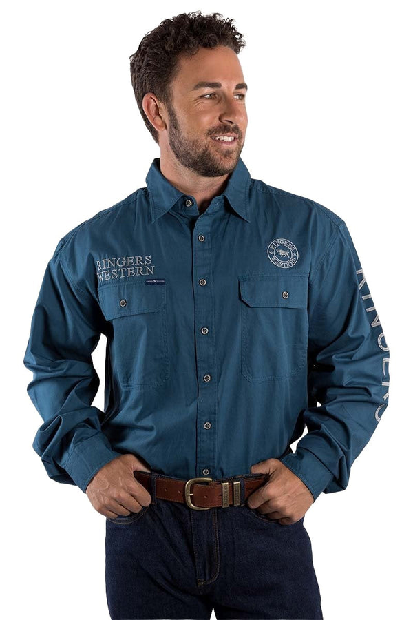 Ringers Western - Hawkeye Full Button Shirt - Petrol Blue