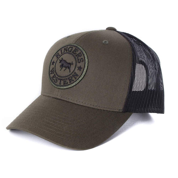 Ringers Western - Cap - Trucker - Army/Black Patch