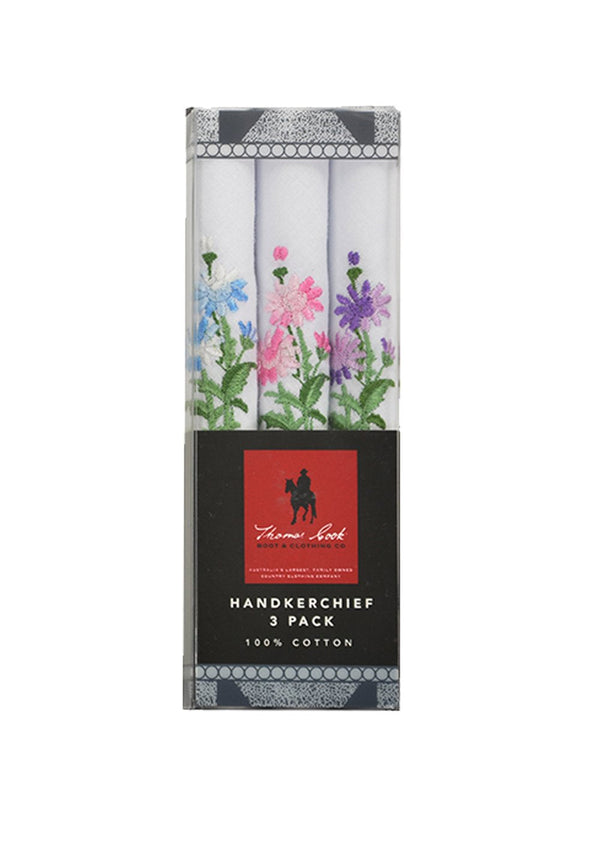 Thomas Cook - Handkerchief 3 Pack - White/Floral