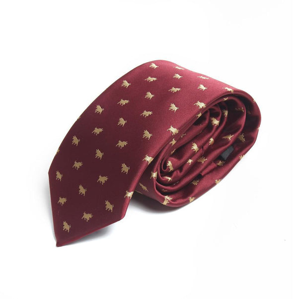 Ringers Western - Tie - Ascot Bull - Burgundy