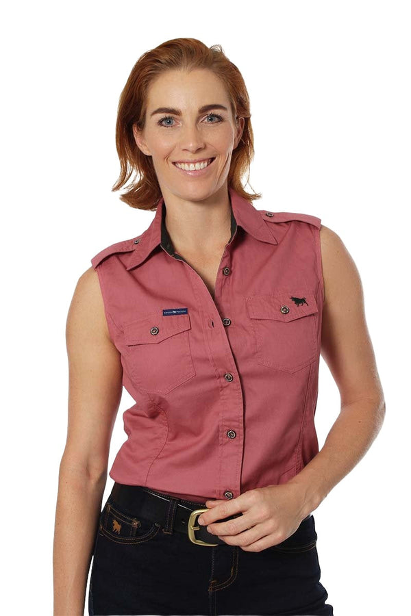 Ringers Western - Pentecost Sleeveless Shirt - Dusty Rose
