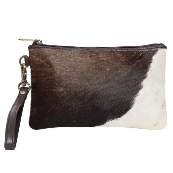 The Design Edge - Cowhide Toronto Clutch Jersey - D/Brown