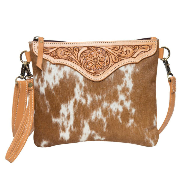 The Design Edge - Cowhide Tooled Costa Rica Clutch - Tan