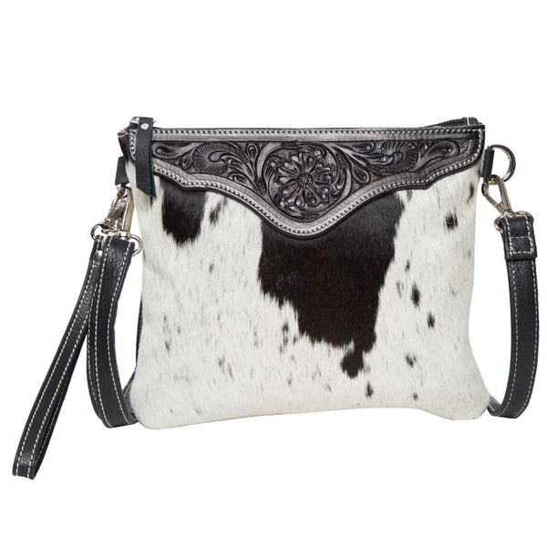 The Design Edge - Cowhide Tooled Costa Rica Clutch - Black
